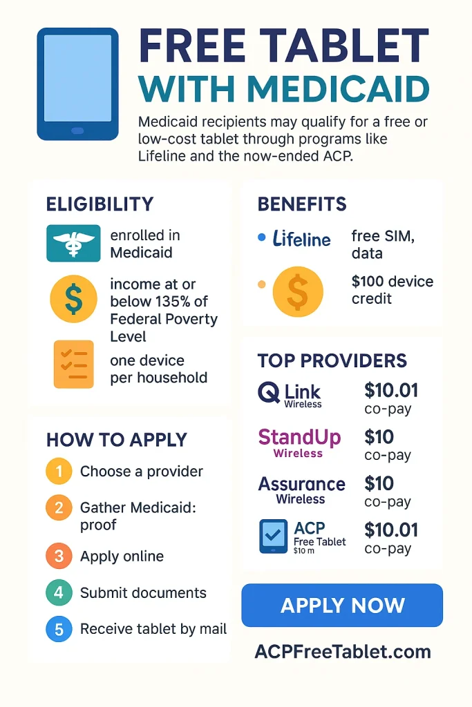 Free Tablet with Medicaid Infographic